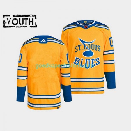 St. Louis Blues Blank Adidas 2022-2023 Reverse Retro Geel Authentic Shirt - Kinderen